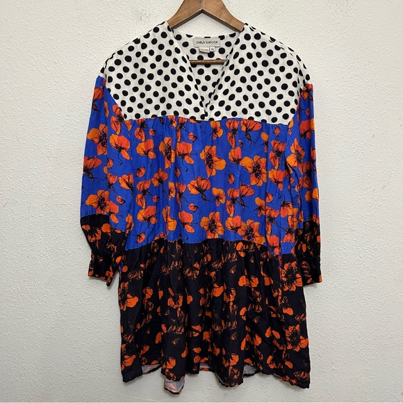 Anthropologie Dhruv Kapoor Polka Dot Floral Dress XS - Picture 2 of 7